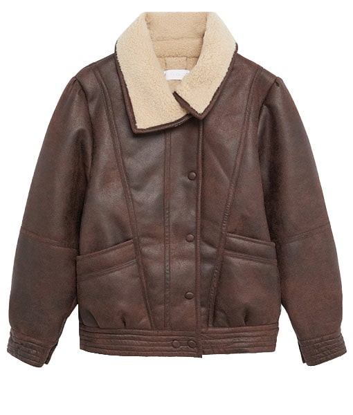 Faux Shearling Aviator Jacket
