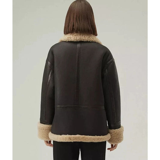 Shearling Big Collar Fur Coat