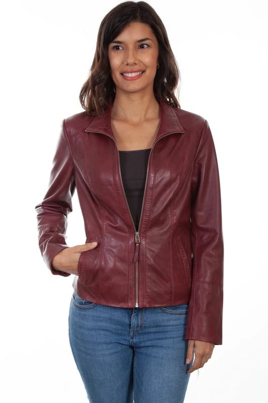 Merlot Leather Jacket women