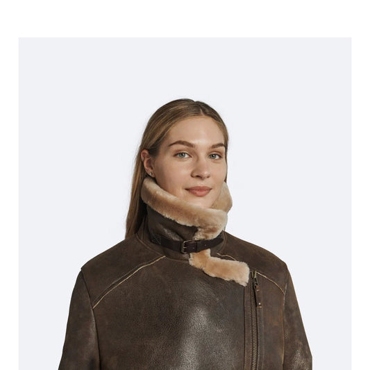 Oversized Shearling Leather Jacket