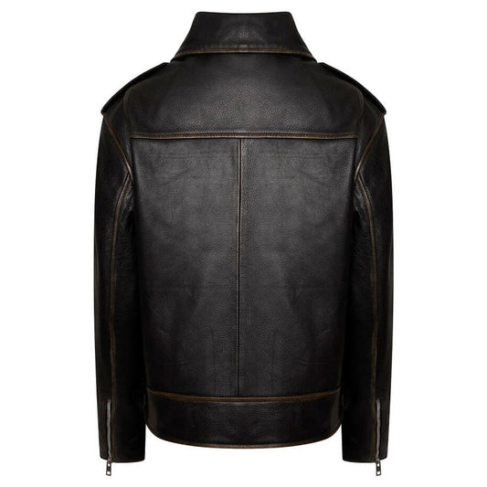 Women’s Oversized Washed Biker Jacket