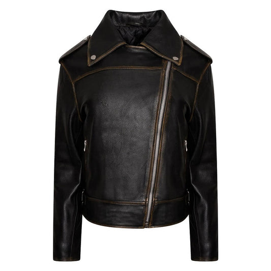 Oversized Washed Biker Jacket – Margot