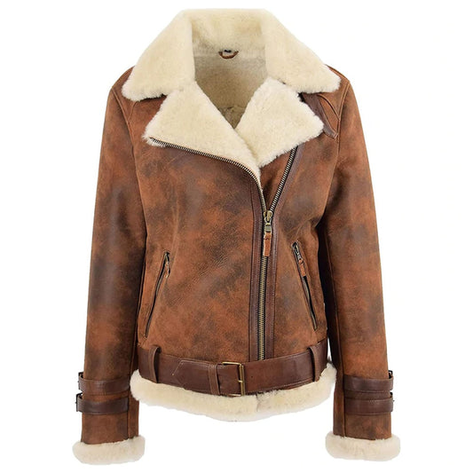 Aviator Shearling Pilot Biker Style Jacket
