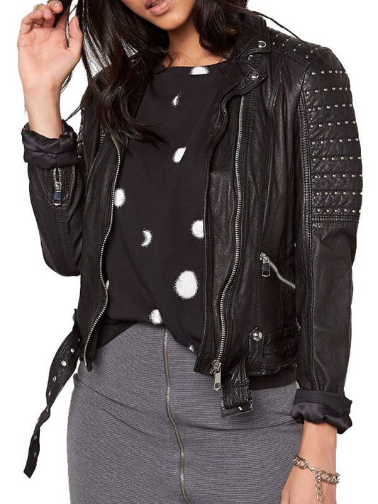 Slim Fit Leather Motorcycle Jacket