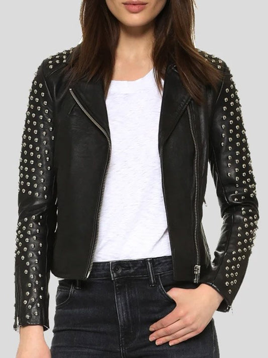 Studded Black Leather Jacket