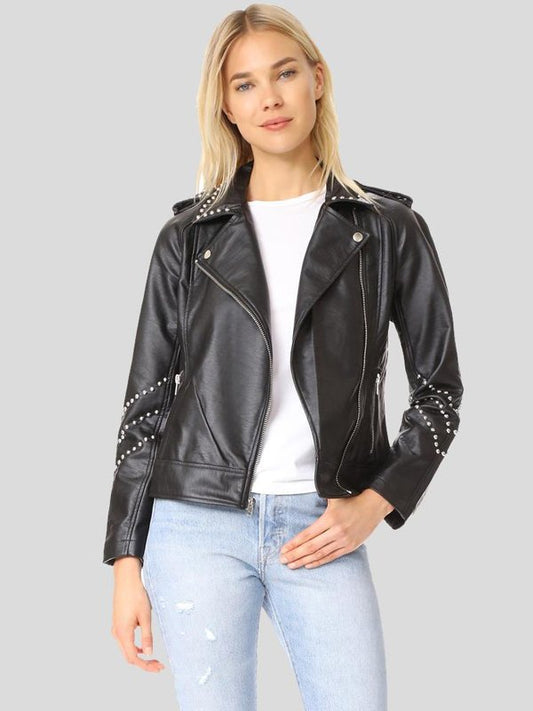Women Studded Motorcycle Jacket