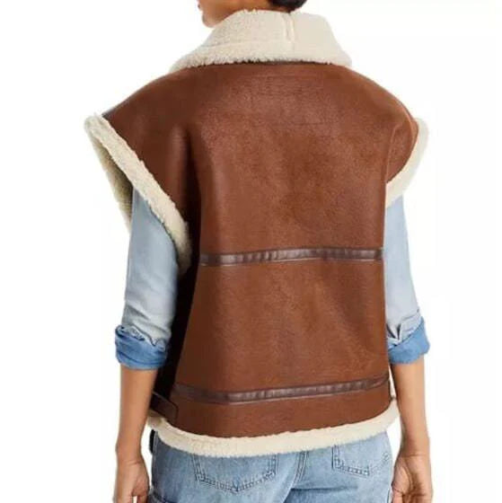 Women's WWII B3 Aviator Sheepskin Leather Vest