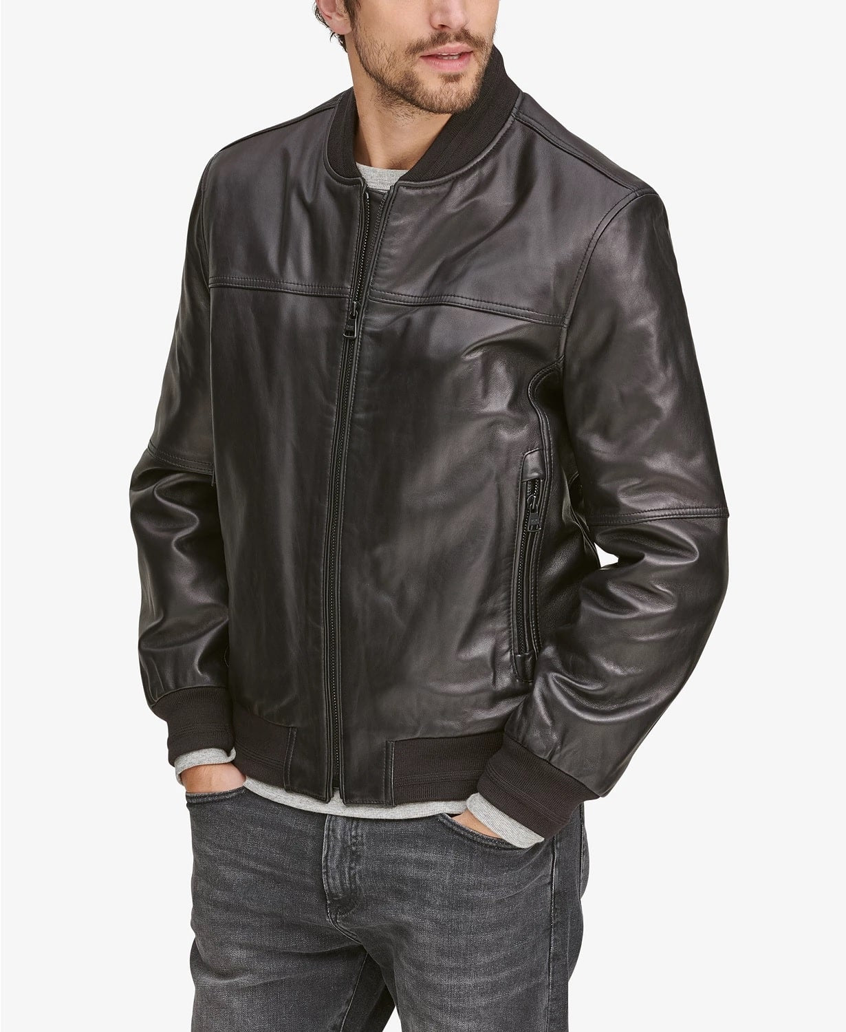 Leather Bomber Jacket