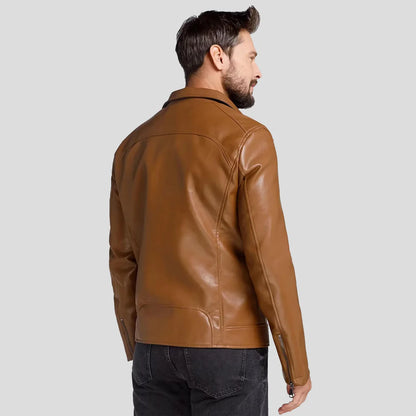 Men's Brown Perfecto Motorcycle Biker Leather Jacket