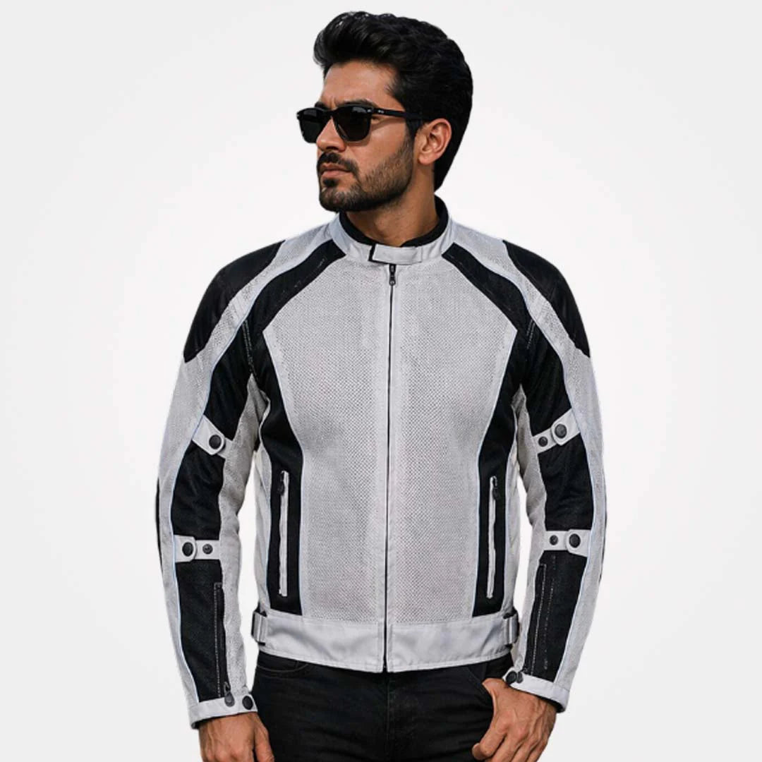 Silver Summer Joy Full Mesh Waterproof Motorcycle Jacket