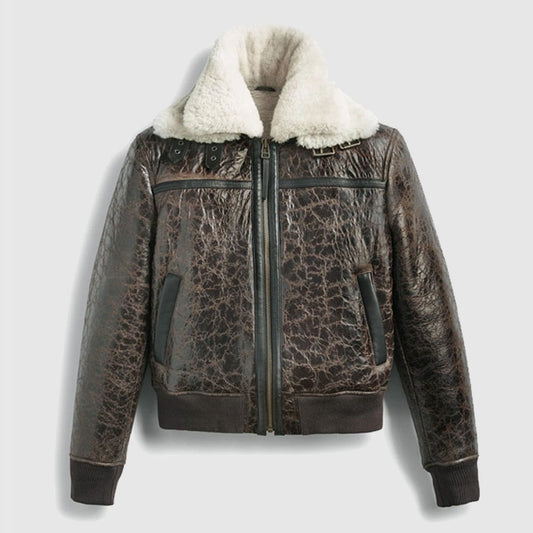 Women Aviator Leather Jacket