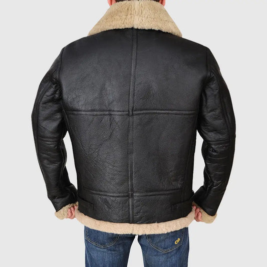 Men’s Black B3 Bomber Sheepskin Jacket