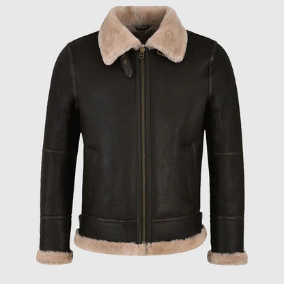 Men Black Sheepskin Jacket