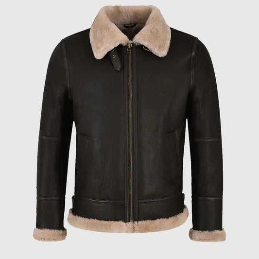 Men Black Sheepskin Jacket