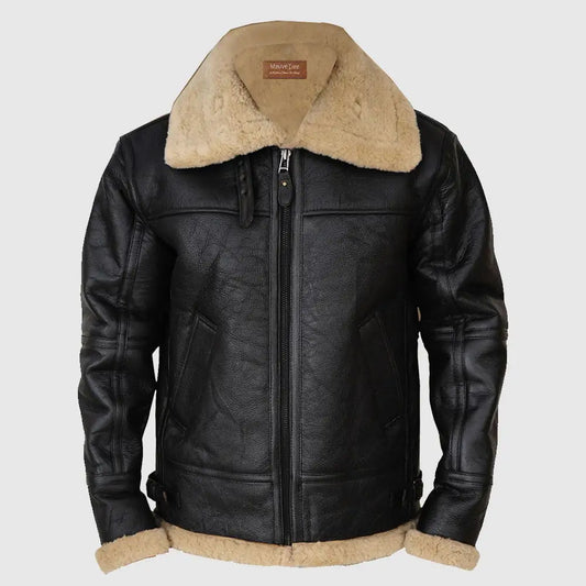 Men’s Black B3 Bomber Sheepskin Jacket