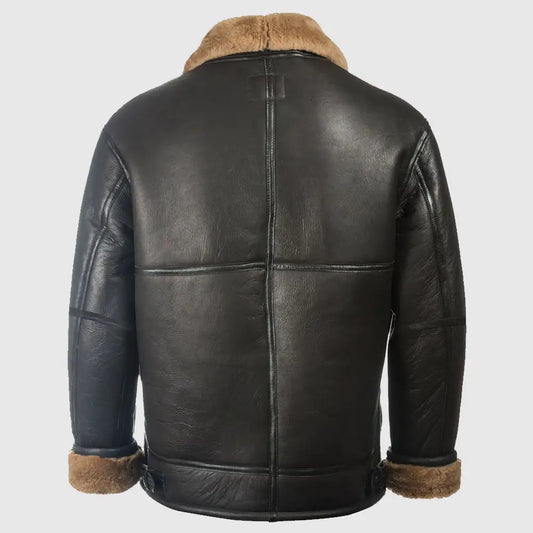 Men’s Black Aviator Shearling Jacket