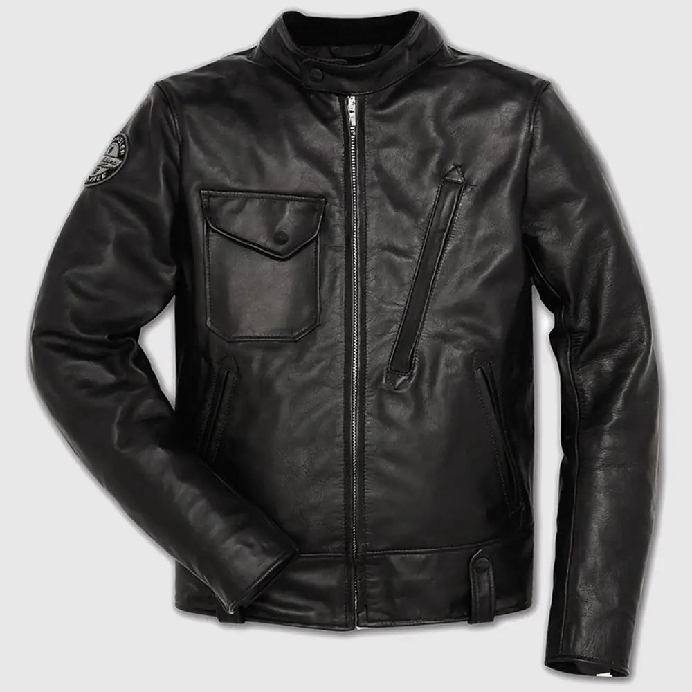 Black Café Racer Leather jacket