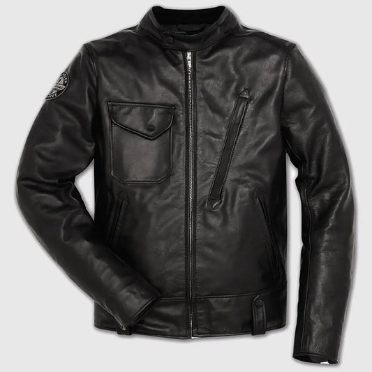 Black Café Racer Leather jacket