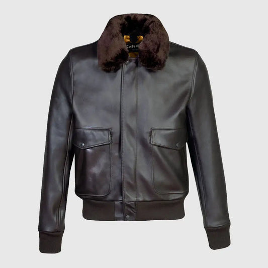 Men’s Cowhide Slim Fit Bomber Jacket