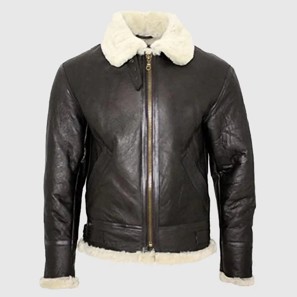 Men's B3 Shearling Sheepskin Bomber Leather Jacket