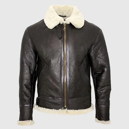 Men's B3 Shearling Sheepskin Bomber Leather Jacket