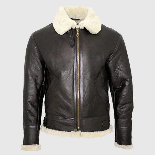 Men's B3 Shearling Sheepskin Bomber Leather Jacket