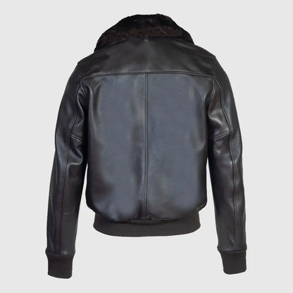 Men’s Cowhide Slim Fit Bomber Jacket