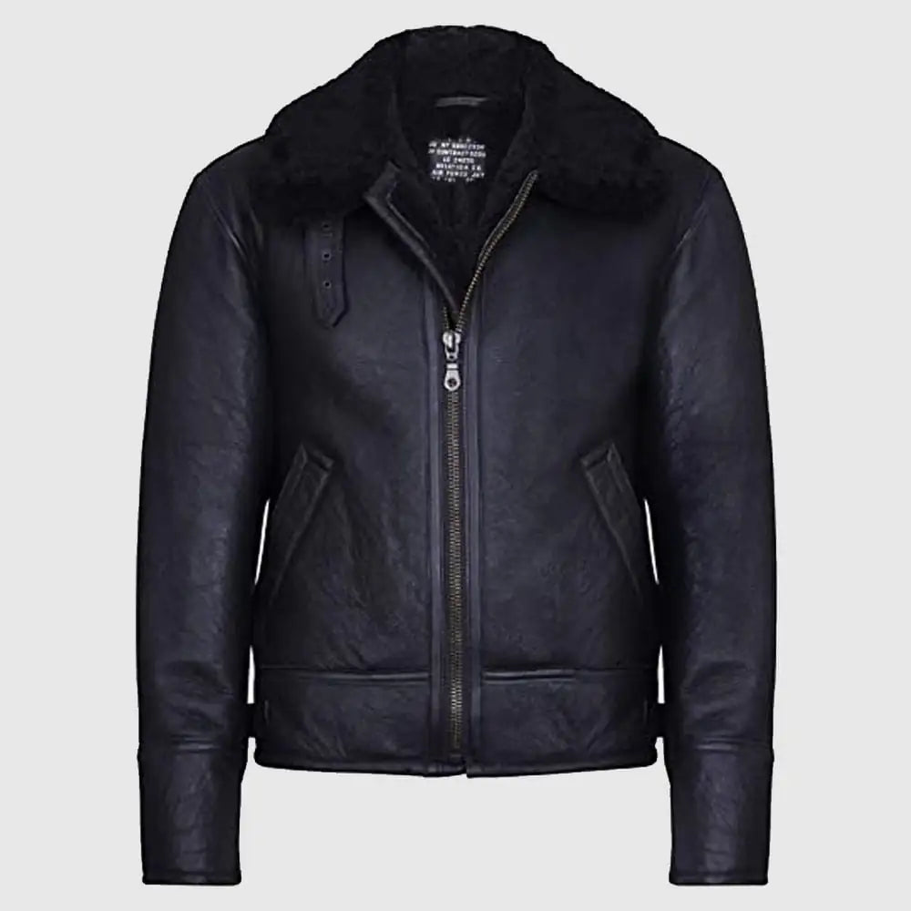 Men's B3 Air Force Real Shearling Sheepskin Aviator Pilot Flying Jacket
