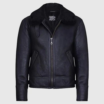 Men's B3 Air Force Real Shearling Sheepskin Aviator Pilot Flying Jacket