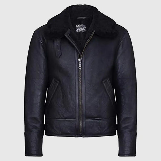 Men's B3 Air Force Real Shearling Sheepskin Aviator Pilot Flying Jacket