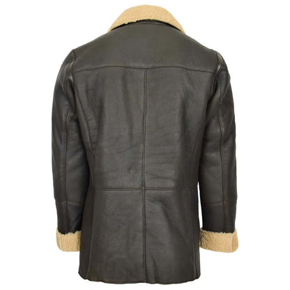 Mens Brown Double Breasted Sheepskin Coat