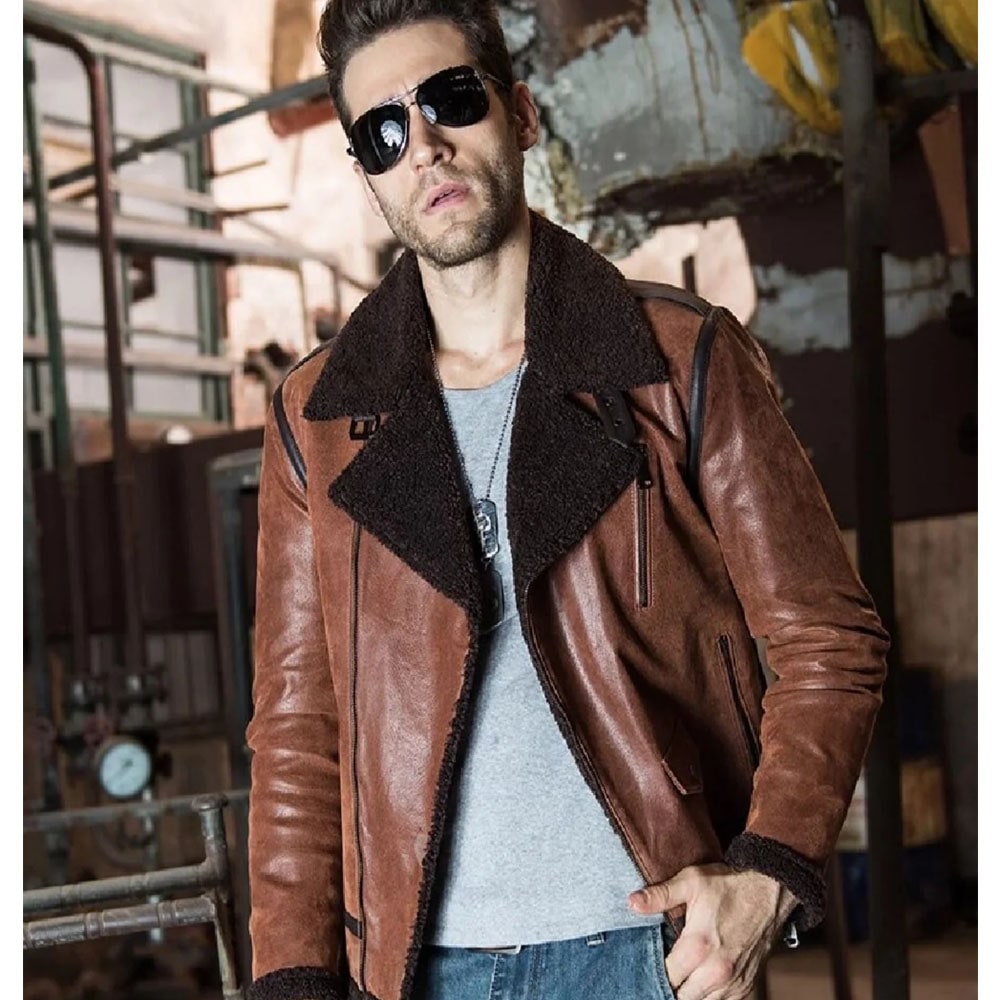 Mens Bouncer Genuine Leather Bomber jacket