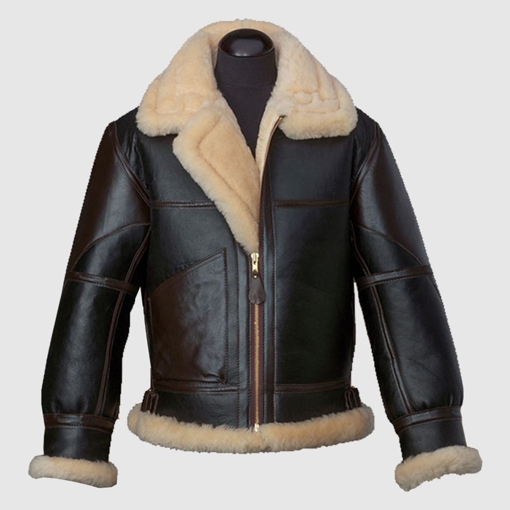 Men Black B3 Bomber Leather Flying Jacket