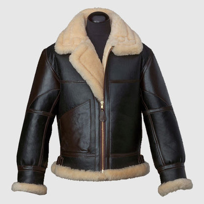 Men Black B3 Bomber Leather Flying Jacket