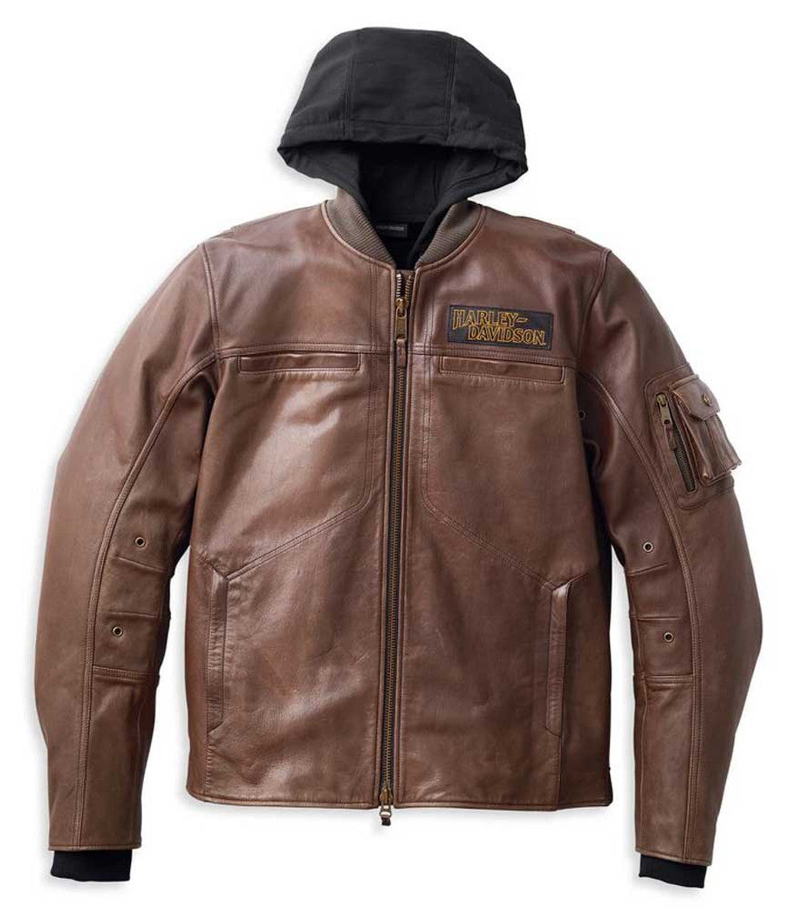 Harley-Davidson Men's Ventura 3-IN-1 Midweight Leather Jacket, Brown