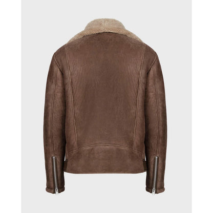 Shearling Brown Biker Leather Jacket