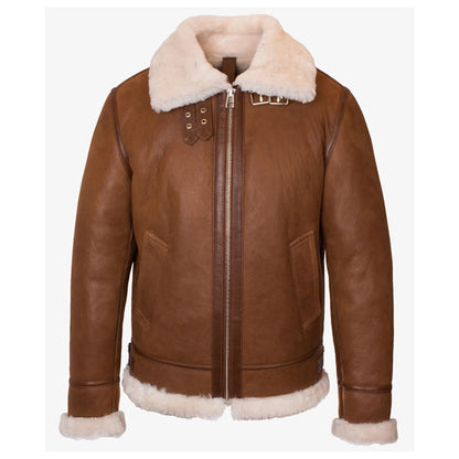 Men’s Brown Aviator Leather Jacket