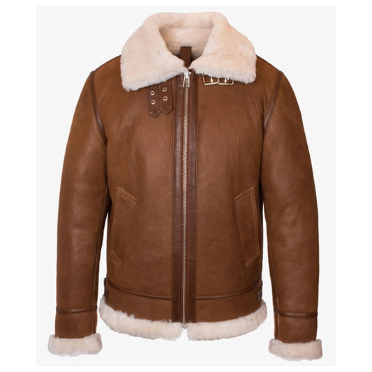 Men’s Brown Aviator Leather Jacket
