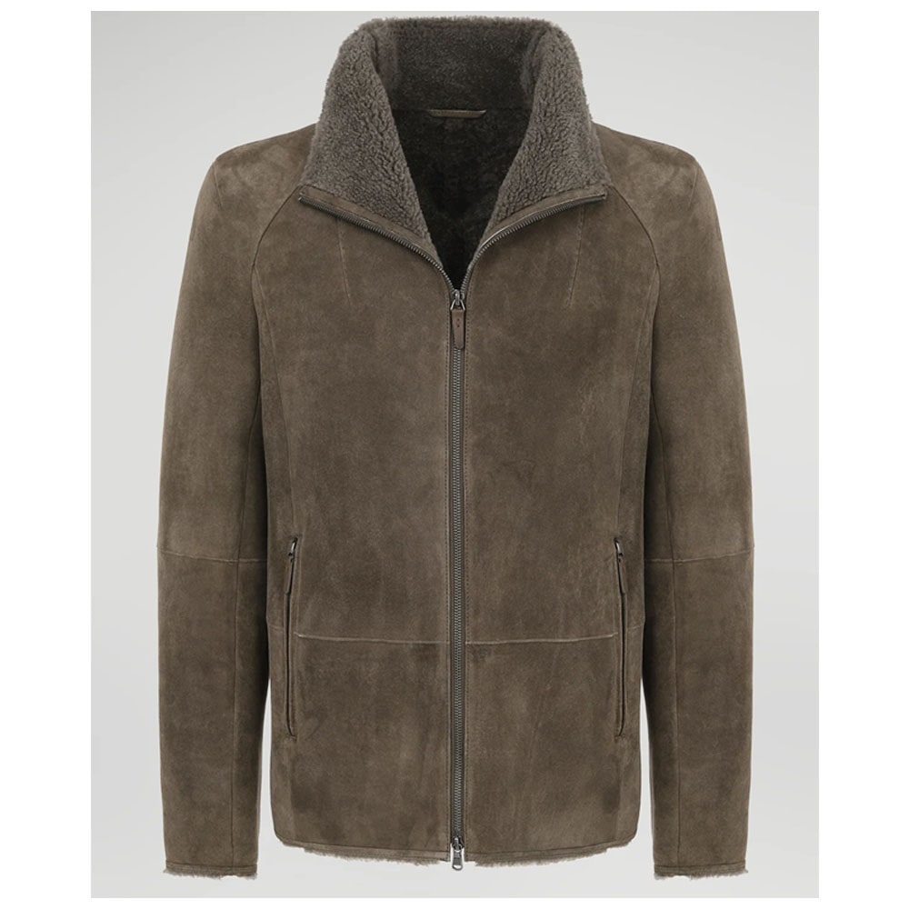 LEO - Grey Stone Shearling Jacket