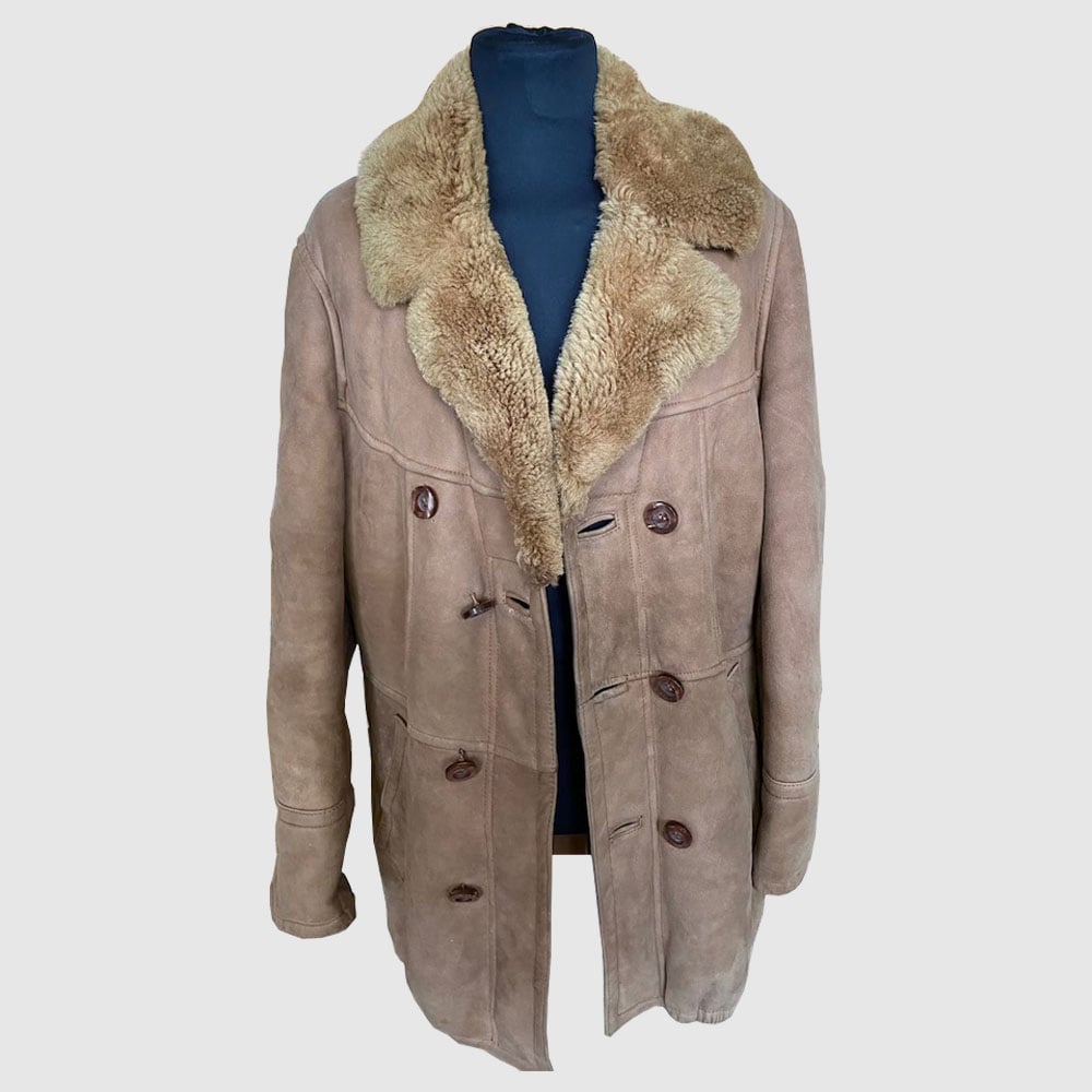 Sheepskin Vintage Aviator Jacket - bomber jacket shearling leather suede