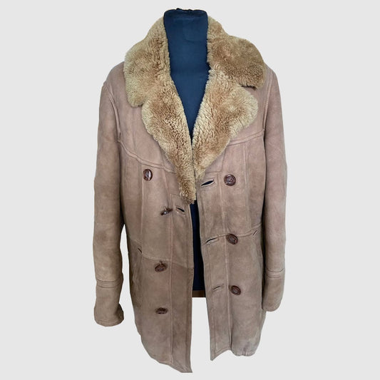Sheepskin Vintage Aviator Jacket - bomber jacket shearling leather suede