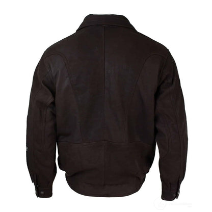Mens Classic Bomber Black Nubuck Washed Brown Real Leather Jacket-Brown