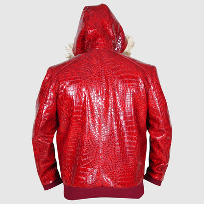 Red Crocodile Leather Jacket
