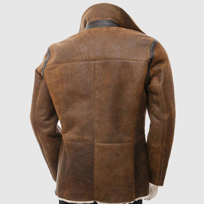 Jonathan Mens Brown Aviator Coat
