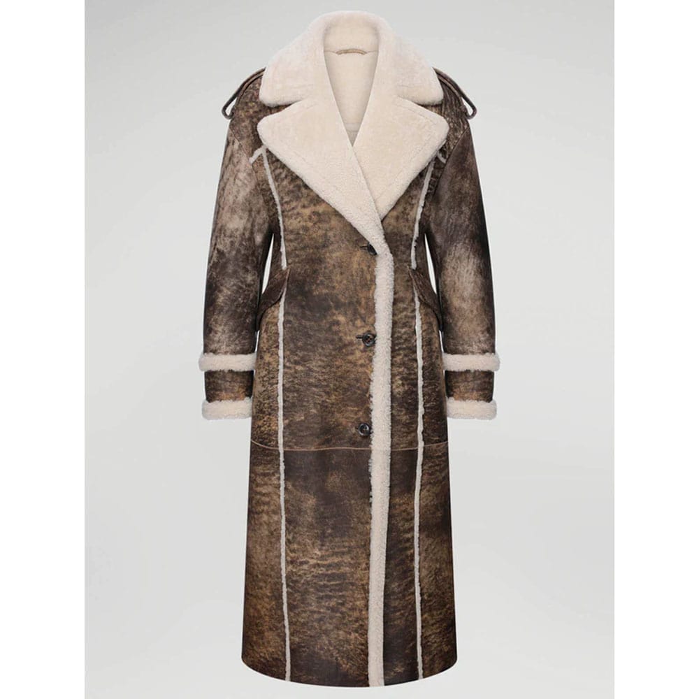 Morgane Jungle Brown Shearling Coat