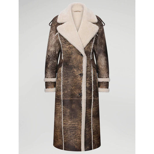 Morgane Jungle Brown Shearling Coat