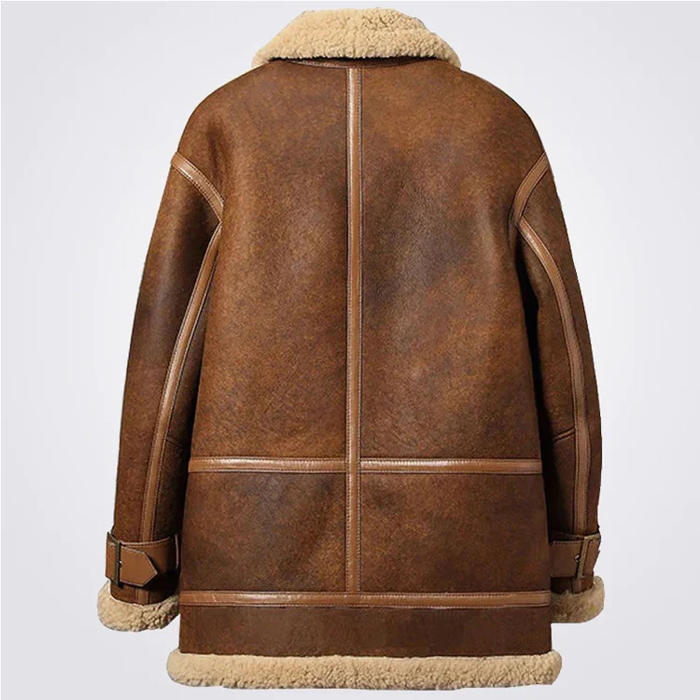 Sheepskin Shearling Long Coat For Men