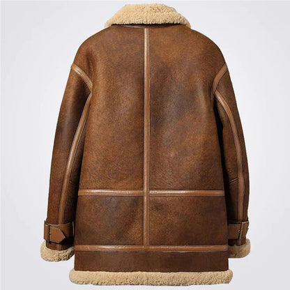 Sheepskin Shearling Long Coat For Men