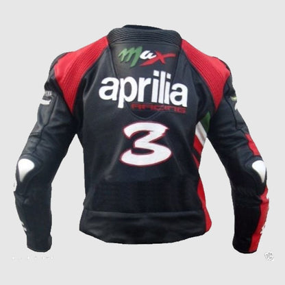 Max Biaggi Aprilia Motorcycle Leather Jacket
