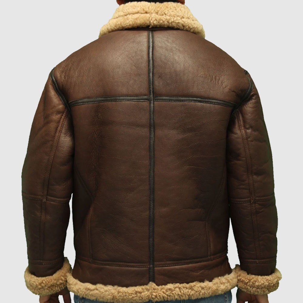 Men's pilot aviator B3 sheepskin WW2 flying jacket